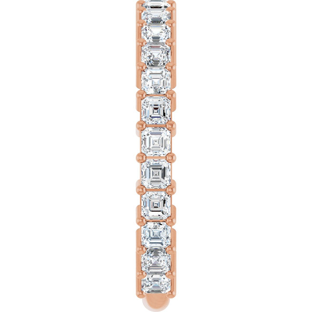 14K Gold Asscher Lab-Grown Diamond Shared-Prong Anniversary Band – 2x2 mm Stones - Rose Gold - view 4