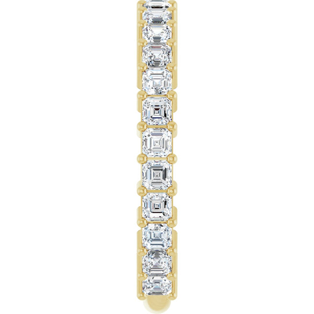 14K Gold Asscher Lab-Grown Diamond Shared-Prong Anniversary Band – 2x2 mm Stones - Yellow Gold - view 4