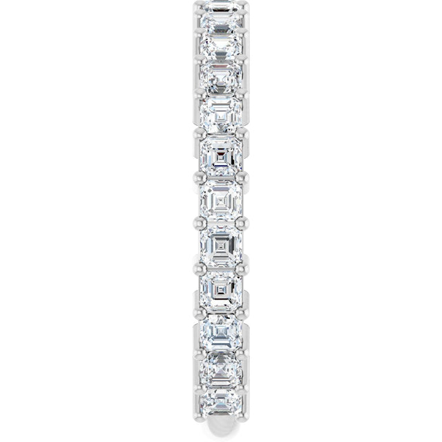 Platinum Asscher Lab-Grown Diamond Shared-Prong Anniversary Band – 2x2 mm Stones - view 4