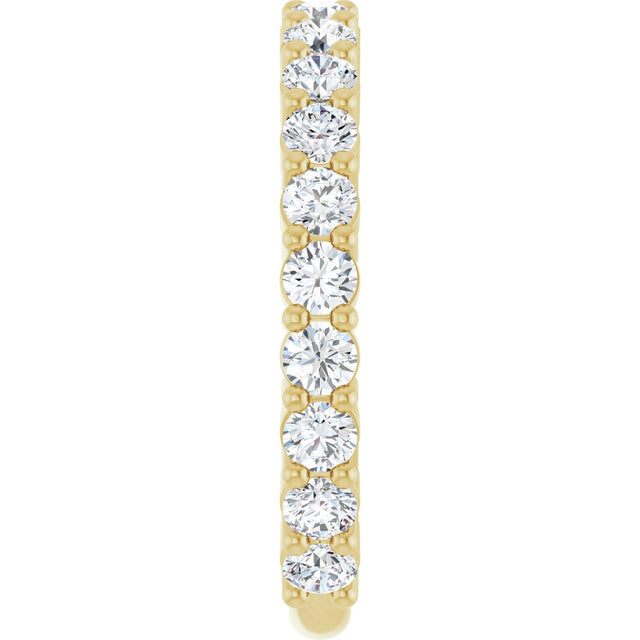 14K Gold Round Natural Diamond Shared-Prong Anniversary Band – 2.5 mm Stones - Yellow Gold - view 4