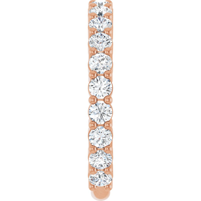 14K Gold Round Natural Diamond Shared-Prong Anniversary Band – 2.5 mm Stones - Rose Gold - view 4