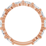 14K Gold Marquise Natural Diamond Shared-Prong Anniversary Band – 4x2 mm Stones - Rose Gold - view 2