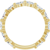 14K Gold Marquise Natural Diamond Shared-Prong Anniversary Band – 4x2 mm Stones - Yellow Gold - view 2