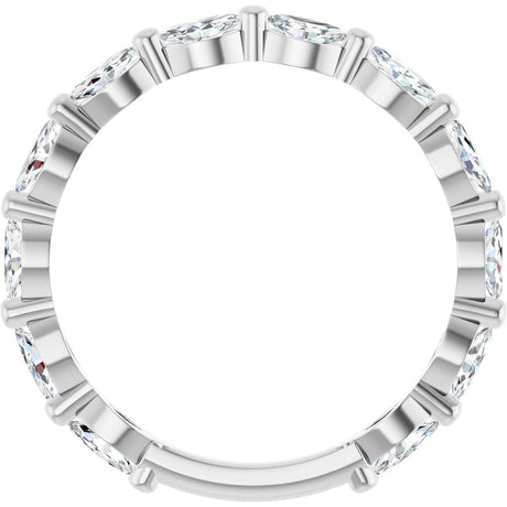 Platinum Marquise Natural Diamond Shared-Prong Anniversary Band – 4x2 mm Stones - view 2