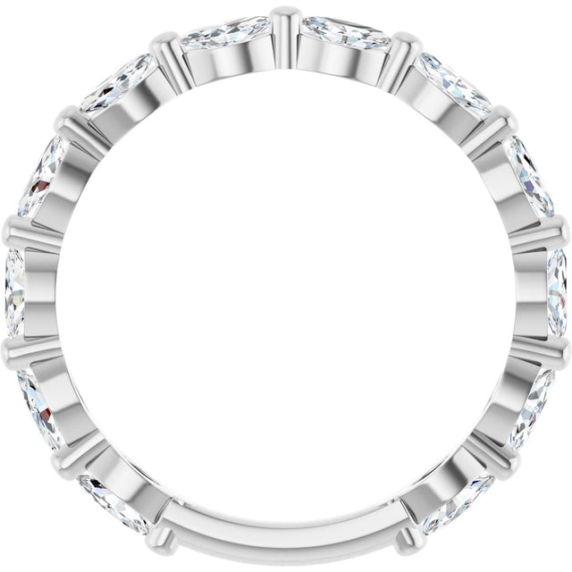 Platinum Marquise Natural Diamond Shared-Prong Anniversary Band – 4x2 mm Stones - view 2