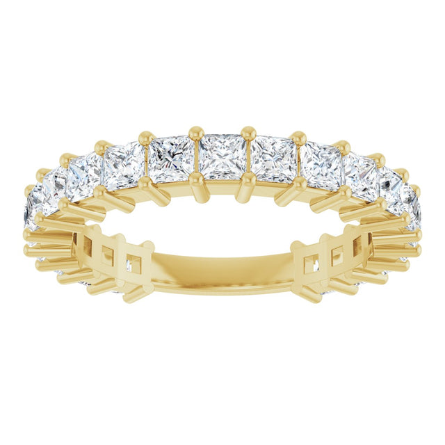 14K Gold Square Natural Diamond Shared-Prong Anniversary Band – 3/4–1 9/10 CTW - Yellow Gold - view 3