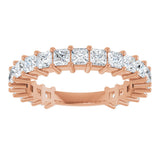 14K Gold Square Natural Diamond Shared-Prong Anniversary Band – 3/4–1 9/10 CTW - Rose Gold - view 3