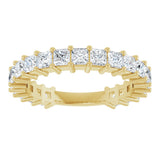 14K Gold Square Lab-Grown Diamond Shared-Prong Anniversary Band – 2.5x2.5 mm Stones - Yellow Gold - view 3