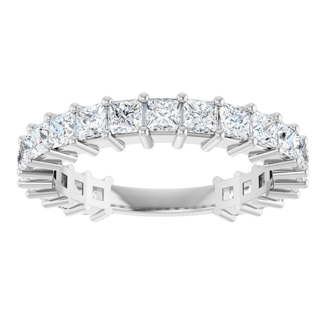 14K Gold Square Natural Diamond Shared-Prong Anniversary Band – 3/4–1 9/10 CTW - White Gold - view 3