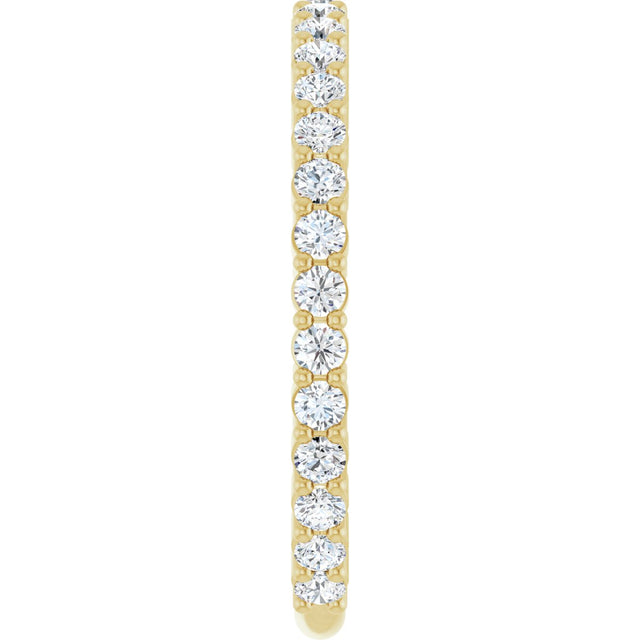 14K Gold Round Natural Diamond Shared-Prong Anniversary Band – 1.7 mm Stones - Yellow Gold - view 4