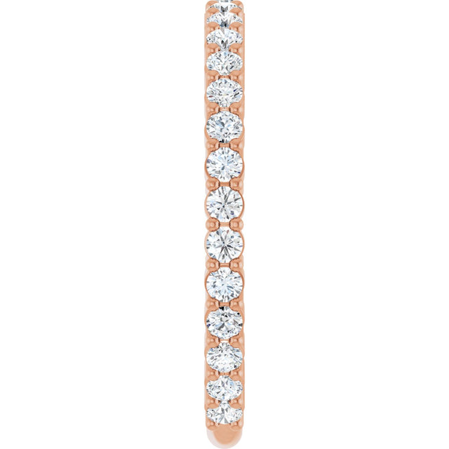 14K Gold Round Natural Diamond Shared-Prong Anniversary Band – 1.7 mm Stones - Rose Gold - view 4