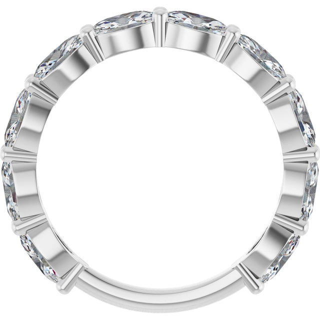 Platinum Oval Natural Diamond Shared-Prong Anniversary Band – 2 1/2–3 1/3 CTW - view 2