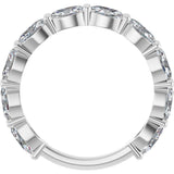Platinum Oval Lab-Grown Diamond Shared-Prong Anniversary Band – 5x3 mm Stones (1 9/10 CTW) - view 2