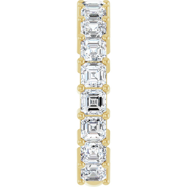 14K Gold Asscher Lab-Grown Diamond Shared-Prong Anniversary Band – 3x3 mm Stones - Yellow Gold - view 4