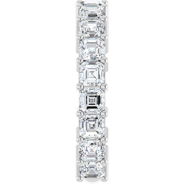 Platinum Asscher Lab-Grown Diamond Shared-Prong Anniversary Band – 3x3 mm Stones - view 4
