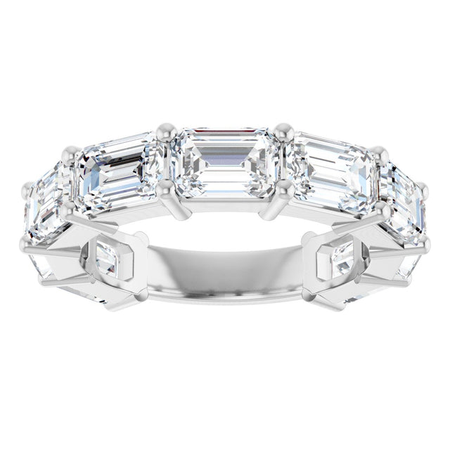 Platinum Emerald Natural Diamond Shared-Prong Anniversary Band – 3 7/8–5 7/8 CTW - view 3