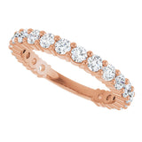 14K Gold Round Natural Diamond Shared-Prong Anniversary Band – 2.5 mm Stones - Rose Gold - view 5