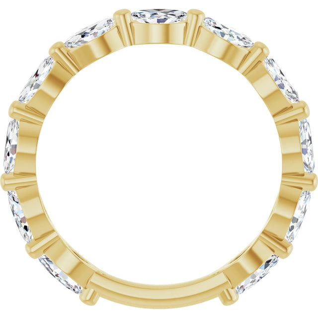 14K Gold Marquise Lab-Grown Diamond Shared-Prong Anniversary Band – 4.5x2.5 mm Stones - Yellow Gold - view 2