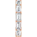 14K Gold Emerald Lab-Grown Diamond Shared-Prong Anniversary Band – 5x3 mm Stones - Rose Gold - view 4