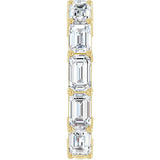 14K Gold Emerald Natural Diamond Shared-Prong Anniversary Band – 3 7/8–5 7/8 CTW - Yellow Gold - view 4