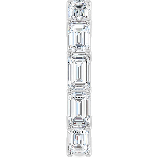 Platinum Emerald Natural Diamond Shared-Prong Anniversary Band – 3 7/8–5 7/8 CTW - view 4