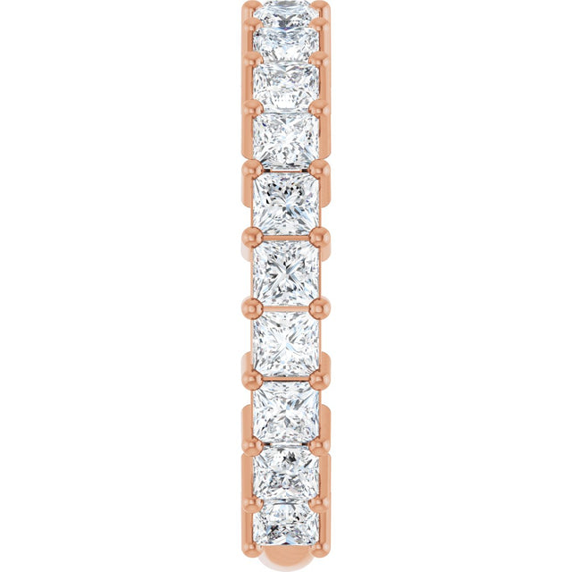 14K Gold Square Lab-Grown Diamond Shared-Prong Anniversary Band – 2.5x2.5 mm Stones - Rose Gold - view 4