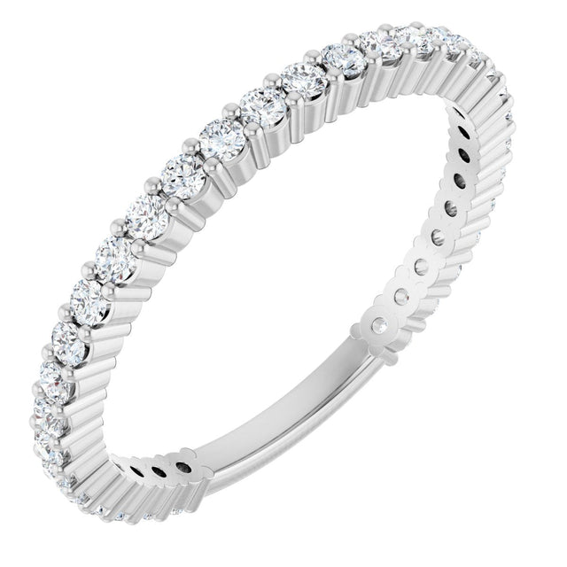Platinum Round Natural Diamond Shared-Prong Anniversary Band – 1.5 mm Stones