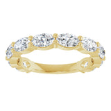 14K Gold Oval Lab-Grown Diamond Shared-Prong Anniversary Band – 5x3 mm Stones (1 9/10 CTW) - Yellow Gold - view 3