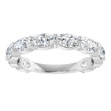 Platinum Oval Natural Diamond Shared-Prong Anniversary Band – 2 1/2–3 1/3 CTW - view 3