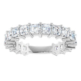 Platinum Asscher Lab-Grown Diamond Shared-Prong Anniversary Band – 3x3 mm Stones - view 3