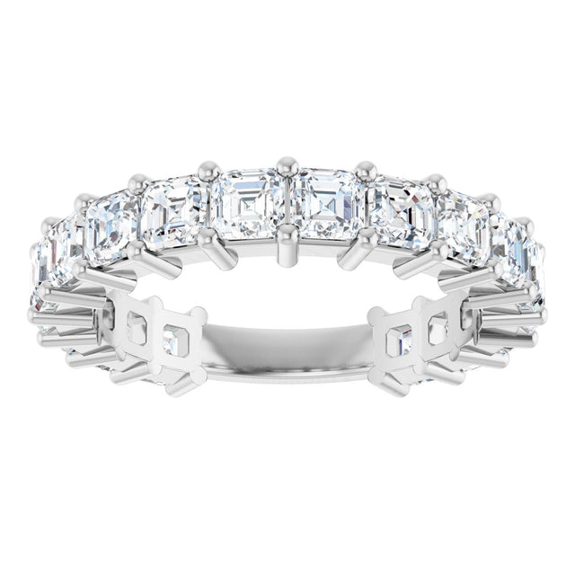 Platinum Asscher Lab-Grown Diamond Shared-Prong Anniversary Band – 3x3 mm Stones - view 3