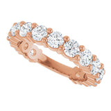 14K Gold Round Lab-Grown Diamond Shared-Prong Anniversary Band – 3.5 mm Stones (2 3/8 CTW) - Rose Gold - view 5
