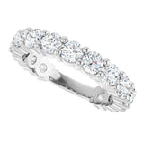 Platinum Round Lab-Grown Diamond Shared-Prong Anniversary Band – 3.5 mm Stones (2 3/8 CTW) - view 5