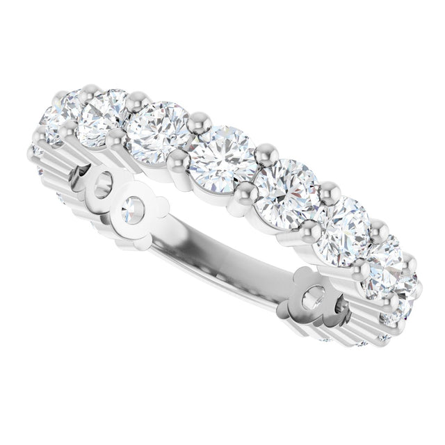 Platinum Round Lab-Grown Diamond Shared-Prong Anniversary Band – 3.5 mm Stones (2 3/8 CTW) - view 5
