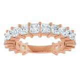 14K Gold Square Lab-Grown Diamond Shared-Prong Anniversary Band – 3x3 mm Stones - Rose Gold - view 3