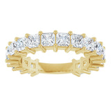 14K Gold Square Lab-Grown Diamond Shared-Prong Anniversary Band – 3x3 mm Stones - Yellow Gold - view 3