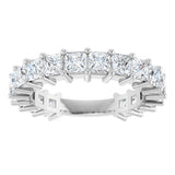 Platinum Square Lab-Grown Diamond Shared-Prong Anniversary Band – 3x3 mm Stones - view 3