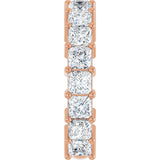 14K Gold Square Lab-Grown Diamond Shared-Prong Anniversary Band – 3.3x3.3 mm Stones - Rose Gold - view 4