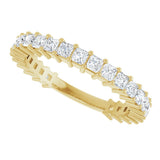 14K Gold Square Natural Diamond Shared-Prong Anniversary Band – 3/4–1 9/10 CTW - Yellow Gold - view 5