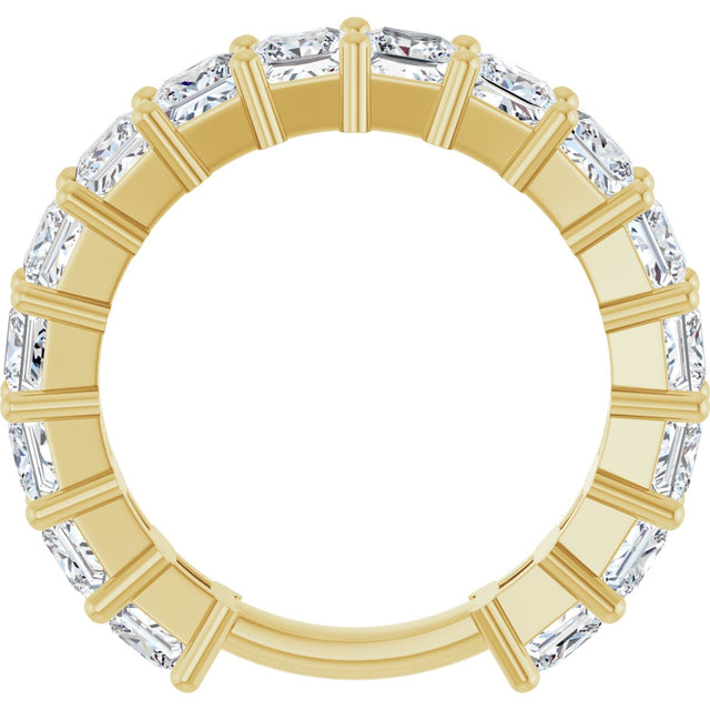 14K Gold Square Lab-Grown Diamond Shared-Prong Anniversary Band – 3.5x3.5 mm Stones - Yellow Gold - view 2