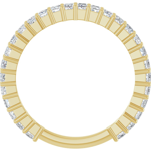 14K Gold Square Natural Diamond Shared-Prong Anniversary Band – 3/4–1 9/10 CTW - Yellow Gold - view 2