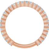 14K Gold Square Natural Diamond Shared-Prong Anniversary Band – 3/4–1 9/10 CTW - Rose Gold - view 2