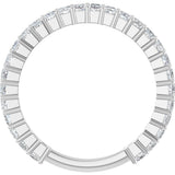 Platinum Square Lab-Grown Diamond Shared-Prong Anniversary Band – 1.75x1.75 mm Stones - view 2