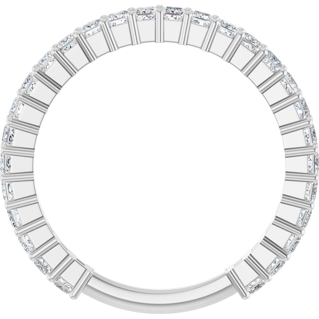 Platinum Square Lab-Grown Diamond Shared-Prong Anniversary Band – 1.75x1.75 mm Stones - view 2