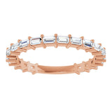 14K Gold Straight Baguette Lab-Grown Diamond Shared-Prong Anniversary Band – 2.5x1.5 mm Stones - Rose Gold - view 3