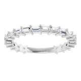 14K Gold Straight Baguette Lab-Grown Diamond Shared-Prong Anniversary Band – 2.5x1.5 mm Stones - White Gold - view 3