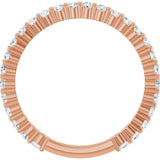 14K Gold Round Lab-Grown Diamond Shared-Prong Anniversary Band – 1.75 mm Stones (1/2 CTW) - Rose Gold - view 2