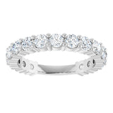 Platinum Round Natural Diamond Shared-Prong Anniversary Band – 3 mm Stones - view 3