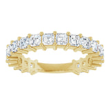 14K Gold Asscher Lab-Grown Diamond Shared-Prong Anniversary Band – 2.6x2.6 mm Stones - Yellow Gold - view 3