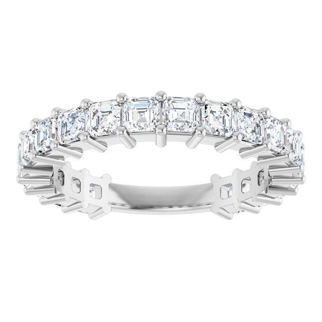 Platinum Asscher Lab-Grown Diamond Shared-Prong Anniversary Band – 2.6x2.6 mm Stones - view 3